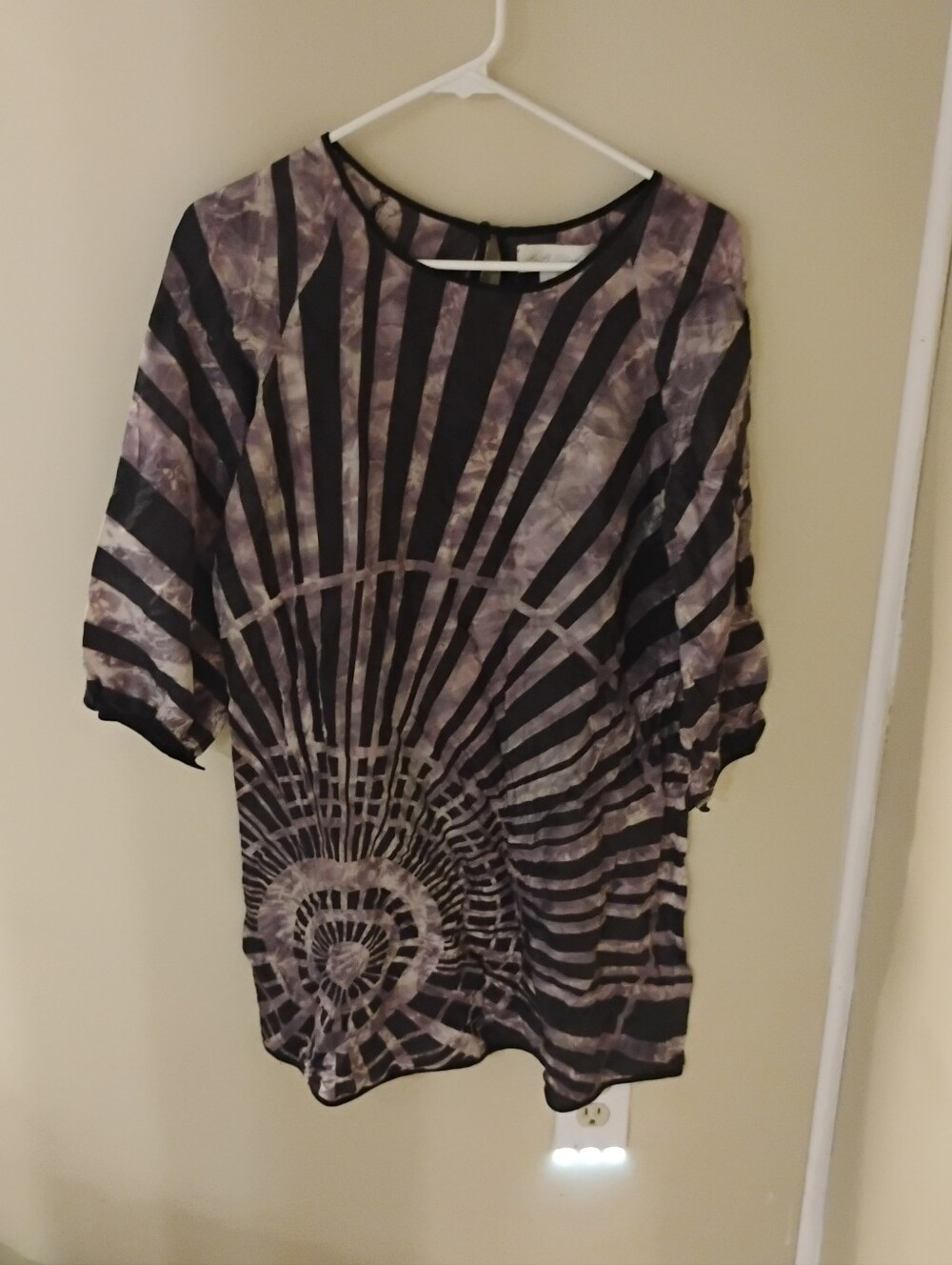 BB Dakota Womens Tie Dye Print 100% Silk Shift Mini Dress